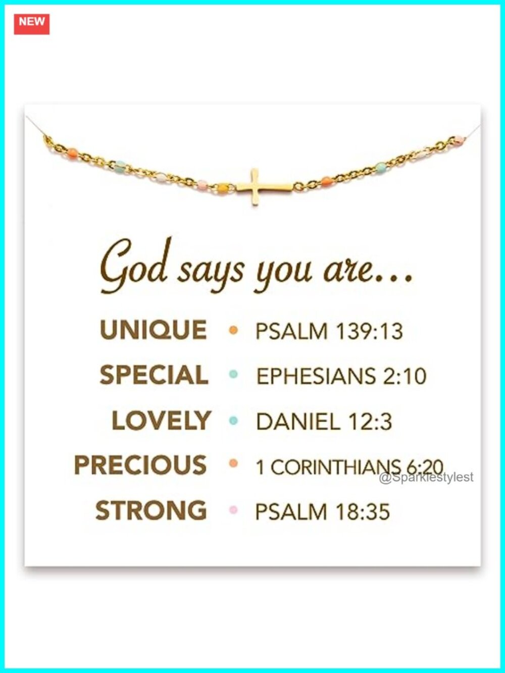 Sterling Silver Cross Bracelet 18K Gold Plated Adjustable Christian Gift